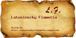 Latosinszky Fiametta névjegykártya